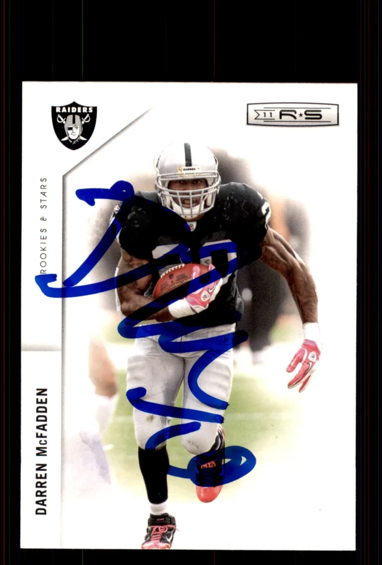Signed Football Card Auto Darren McFadden 2011 Panini Rookies & Stars #107