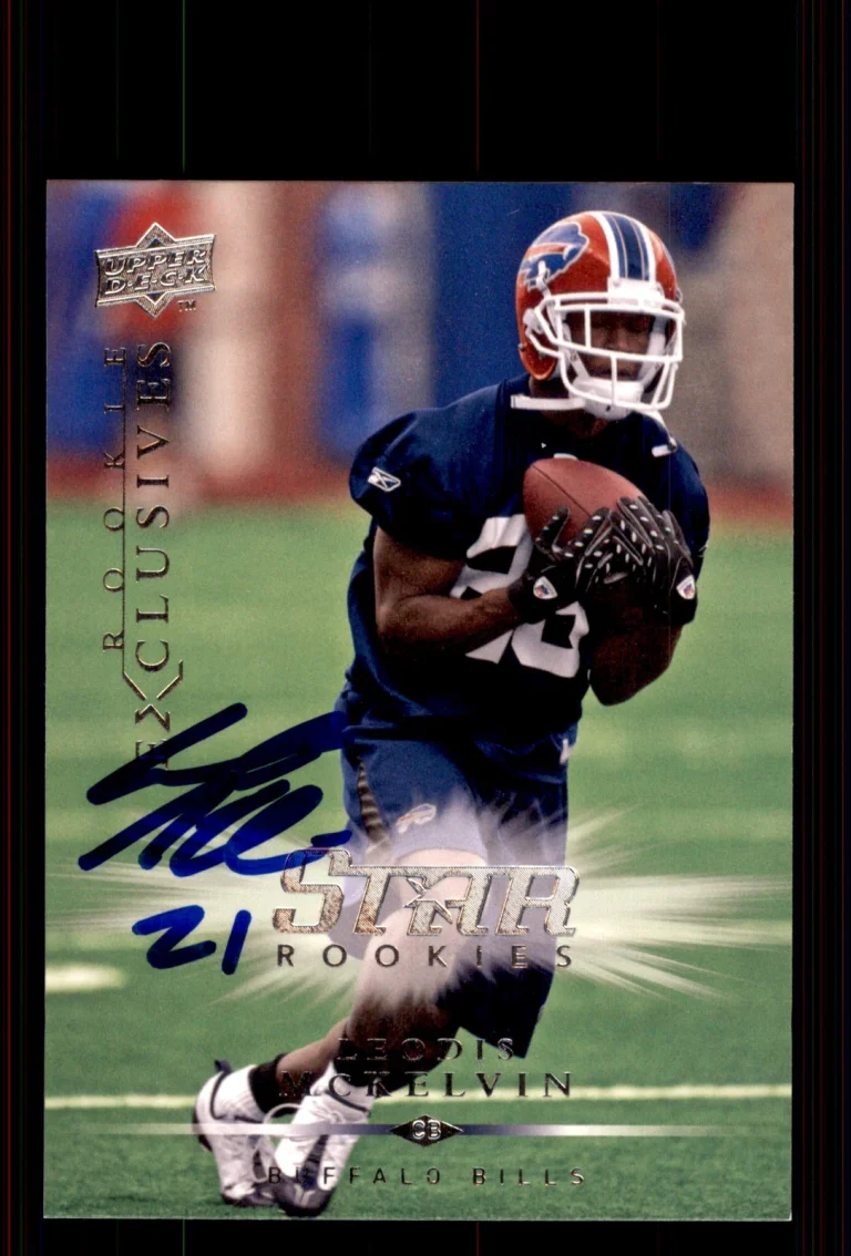 Signed Football Card Auto Leodis McKelvin 2008 Upper Deck Rookie #RE56 Bills