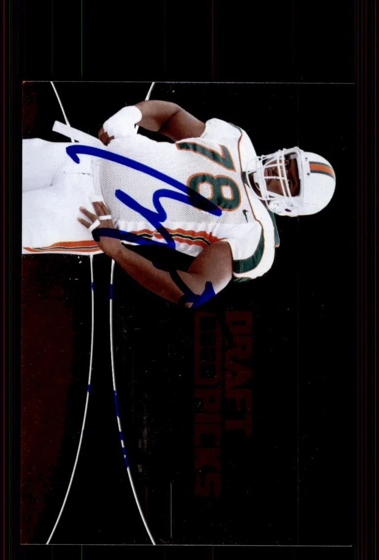 Signed Football Card Auto Bryant McKinnie 2002 Playoff Prestige #DP-25 Miami