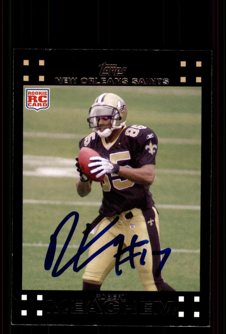 Signed Football Card Auto Robert Meachem 2007 Topps #325 New Orleans Saints