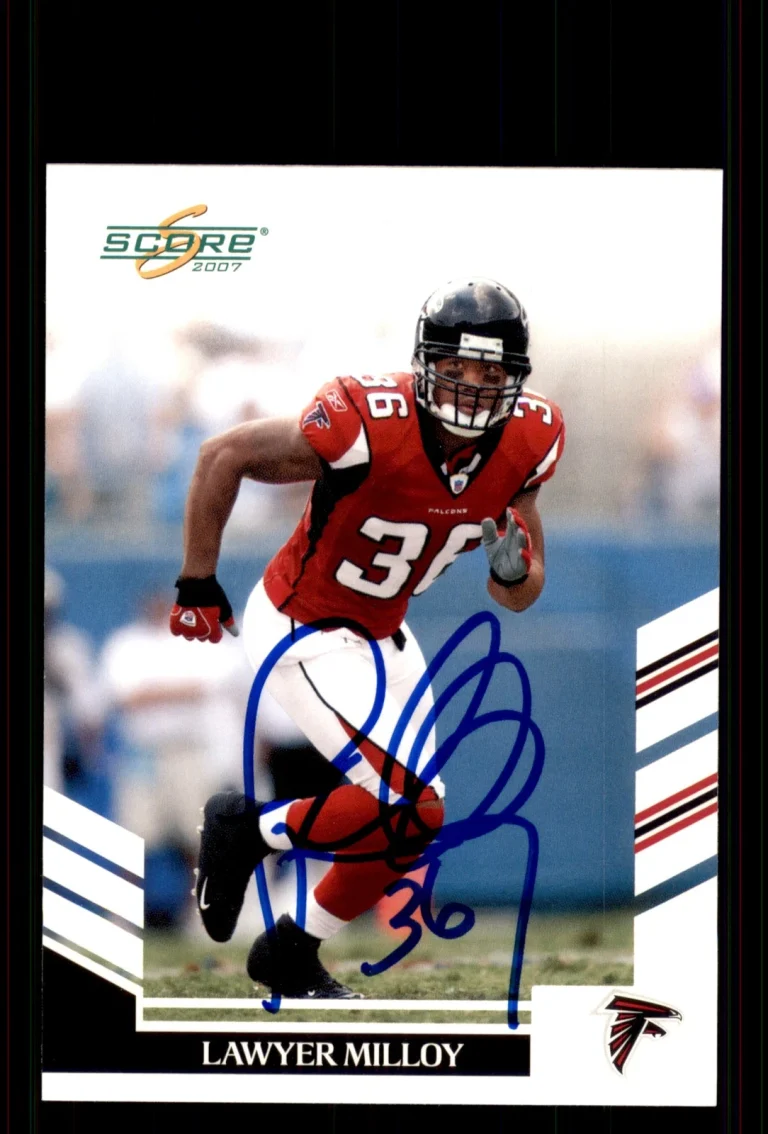 Signed Football Card Auto Lawyer Milloy 2007 Score #77 Atlanta Falcons