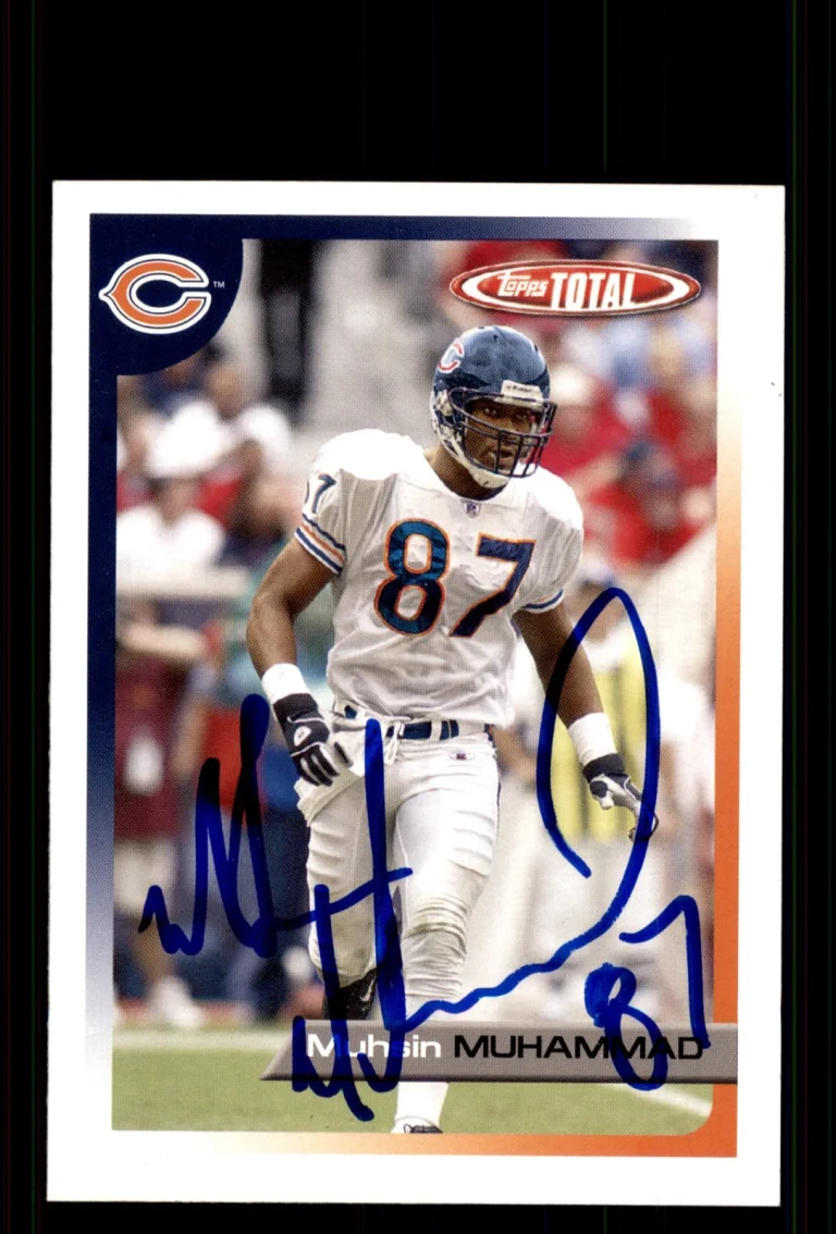 Signed Football Card Auto Muhsin Muhammad 2005 Topps Total #166 Chicago Bears