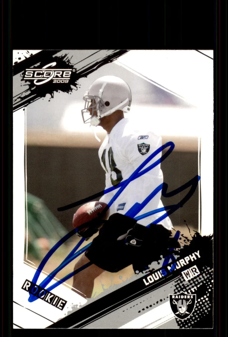 Signed Football Card Auto Louis Murphy 2009 Score #368 Oakland Raiders