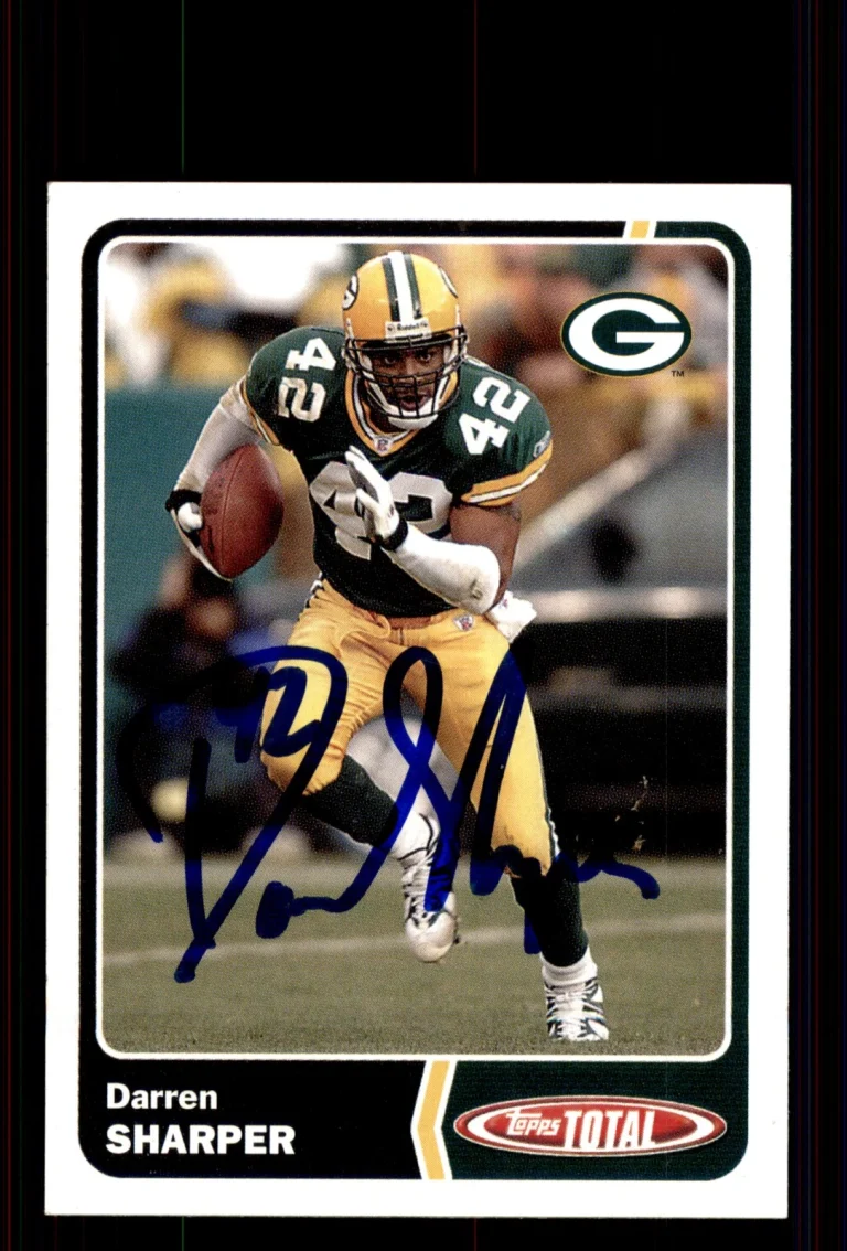 Signed Football Card Auto Darren Sharper 2003 Topps Total #46 Green Bay Packers