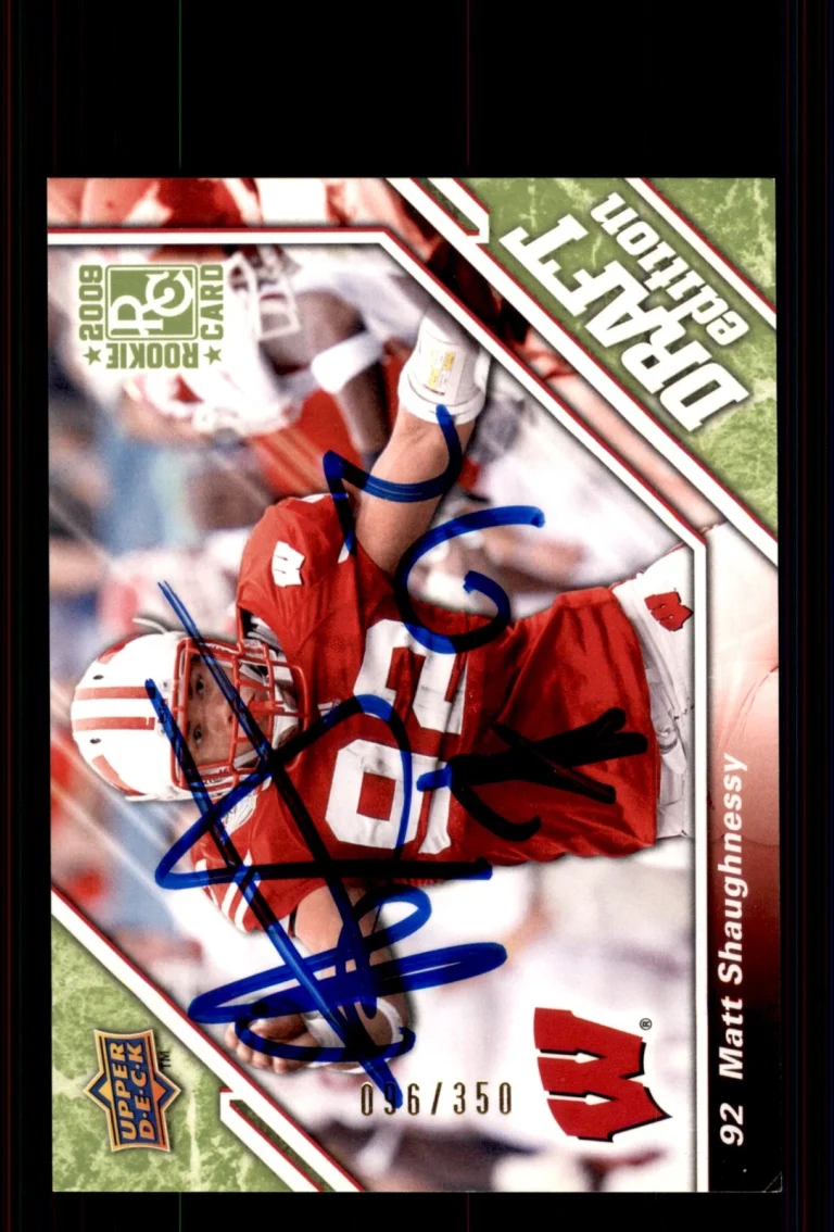 Signed Football Card Auto Matt Shaughnessy 2009 Upper Deck Draft #74 Wisconsin