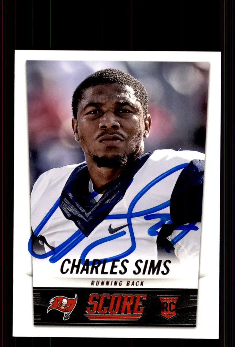 Signed Football Card Auto Charles Sims 2014 Score #350 Tampa Bay Buccaneers