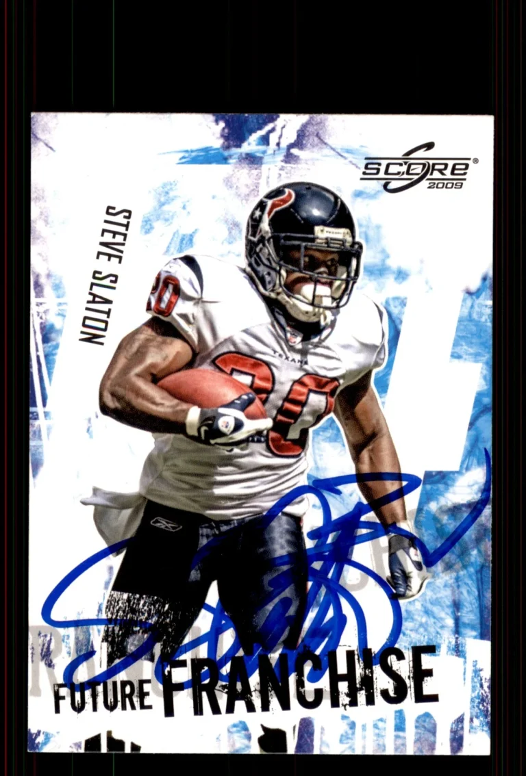Signed Football Card Auto Steve Slaton 2009 Score #19 Houston Texans