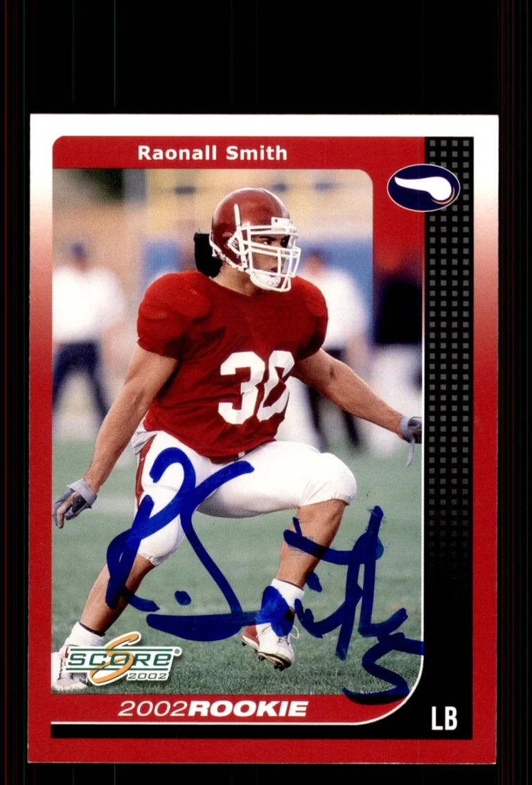 Signed Football Card Auto Raonall Smith 2002 Score #326 Minnesota Vikings