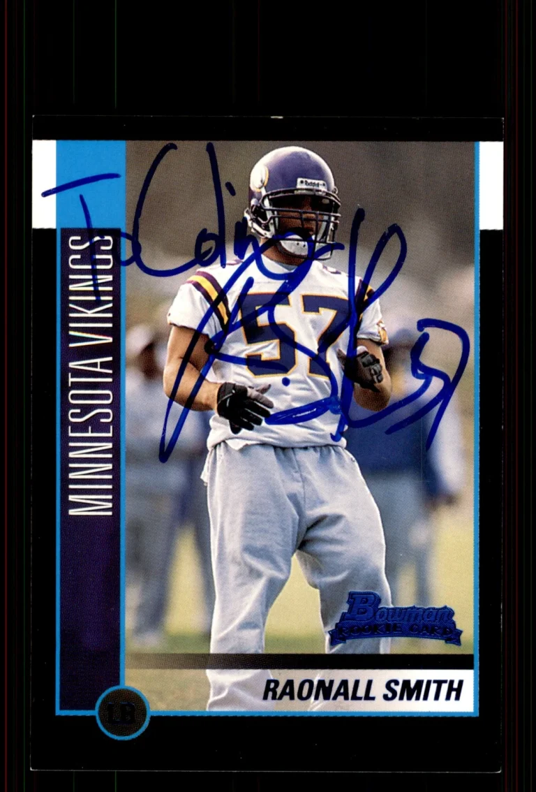Signed Football Card Auto Raonall Smith 2002 Bowman #115 Minnesota Vikings