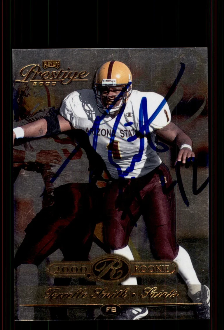 Signed Football Card Auto Terrelle Smith 2000 Playoff Prestige #289 Saints ASU