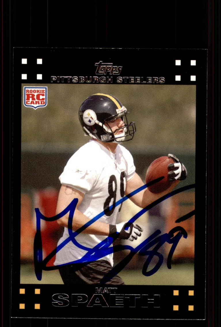 Signed Football Card Auto Matt Spaeth 2007 Topps #341 Pittsburgh Steelers
