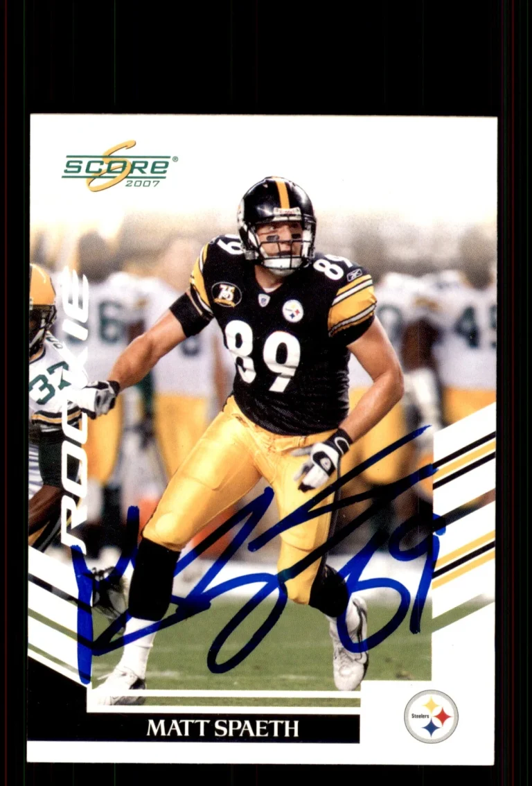 Signed Football Card Auto Matt Spaeth 2007 Score #405 Pittsburgh Steelers