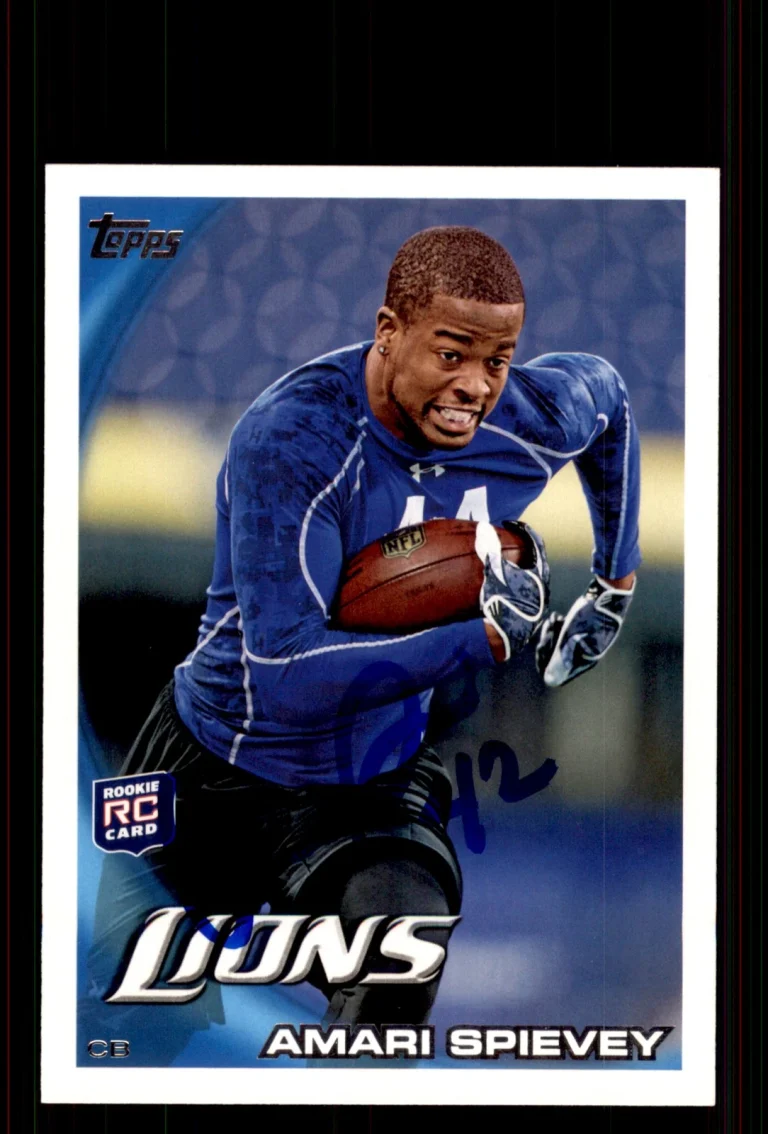 Signed Football Card Auto Amari Spievey 2010 Topps #32 Detroit Lions