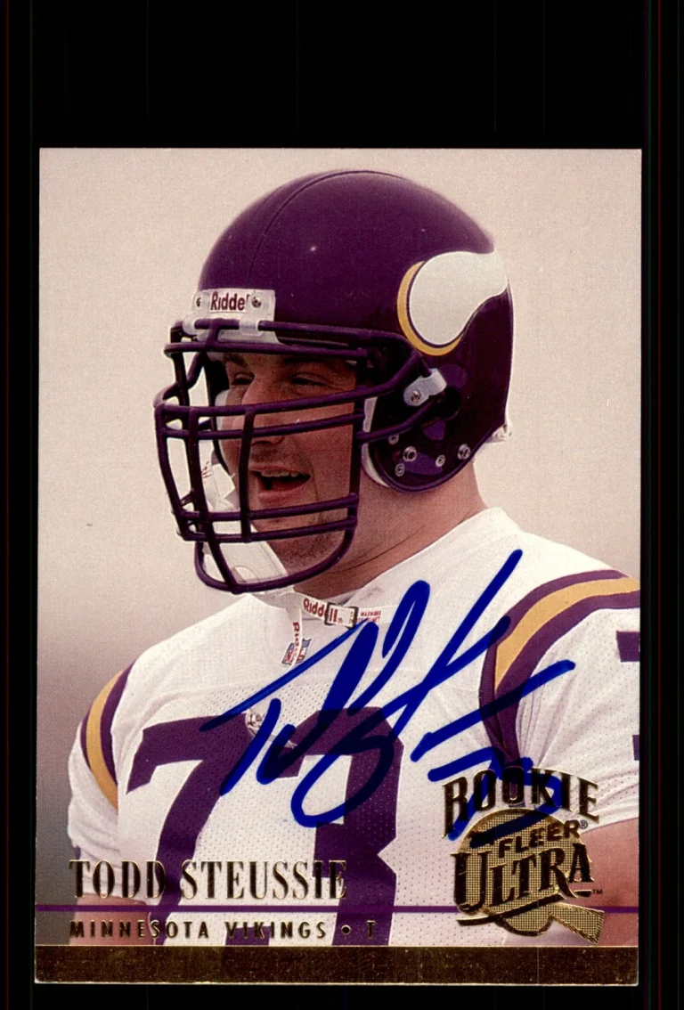 Signed Football Card Auto Todd Steussie 1994 Ultra #191 Minnesota Vikings