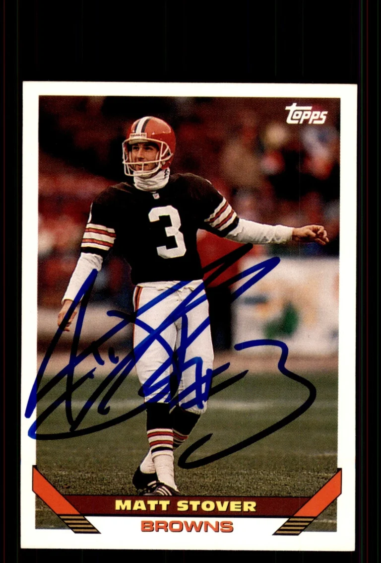 Signed Football Card Auto Matt Stover 1993 Topps #104 Cleveland Browns