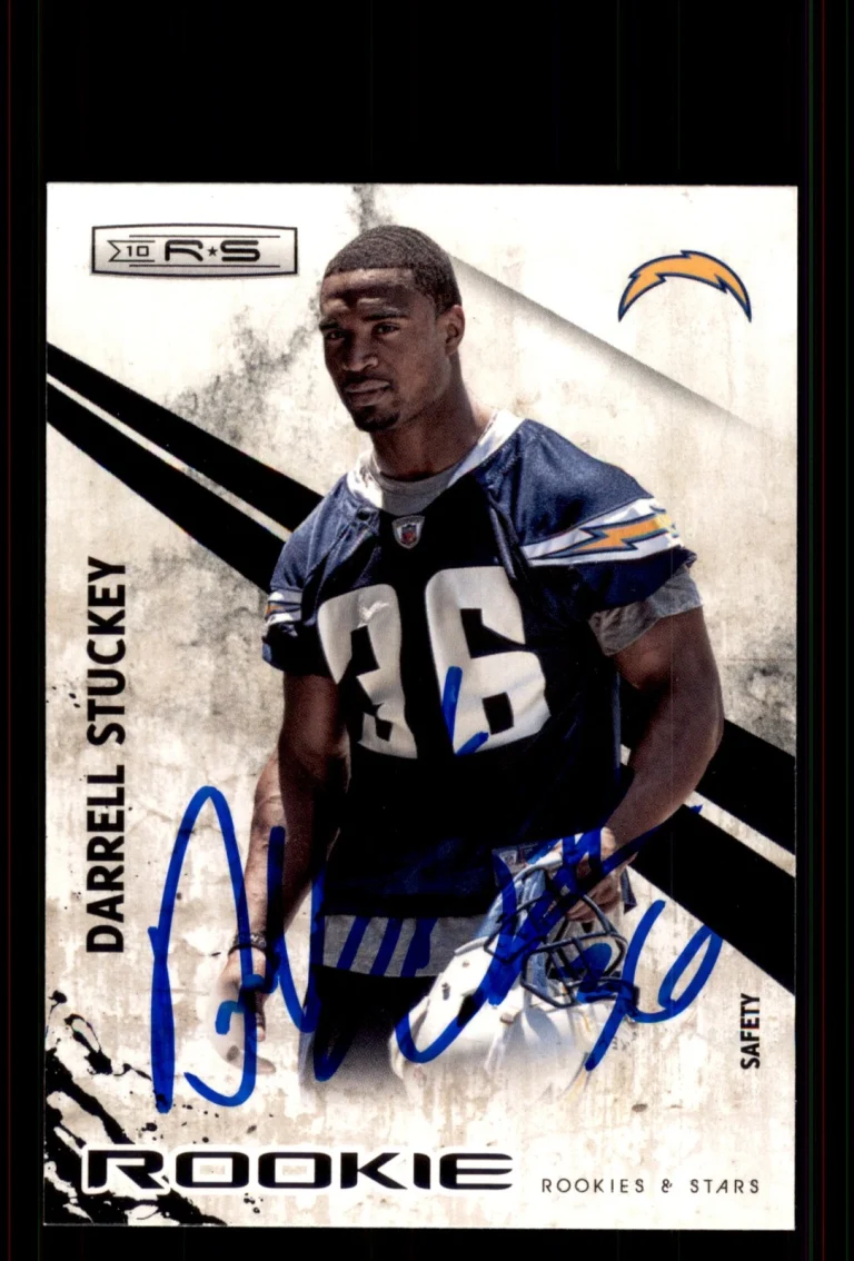 Signed Football Card Auto Darrell Stuckey 2010 Panini Rookies & Stars #185