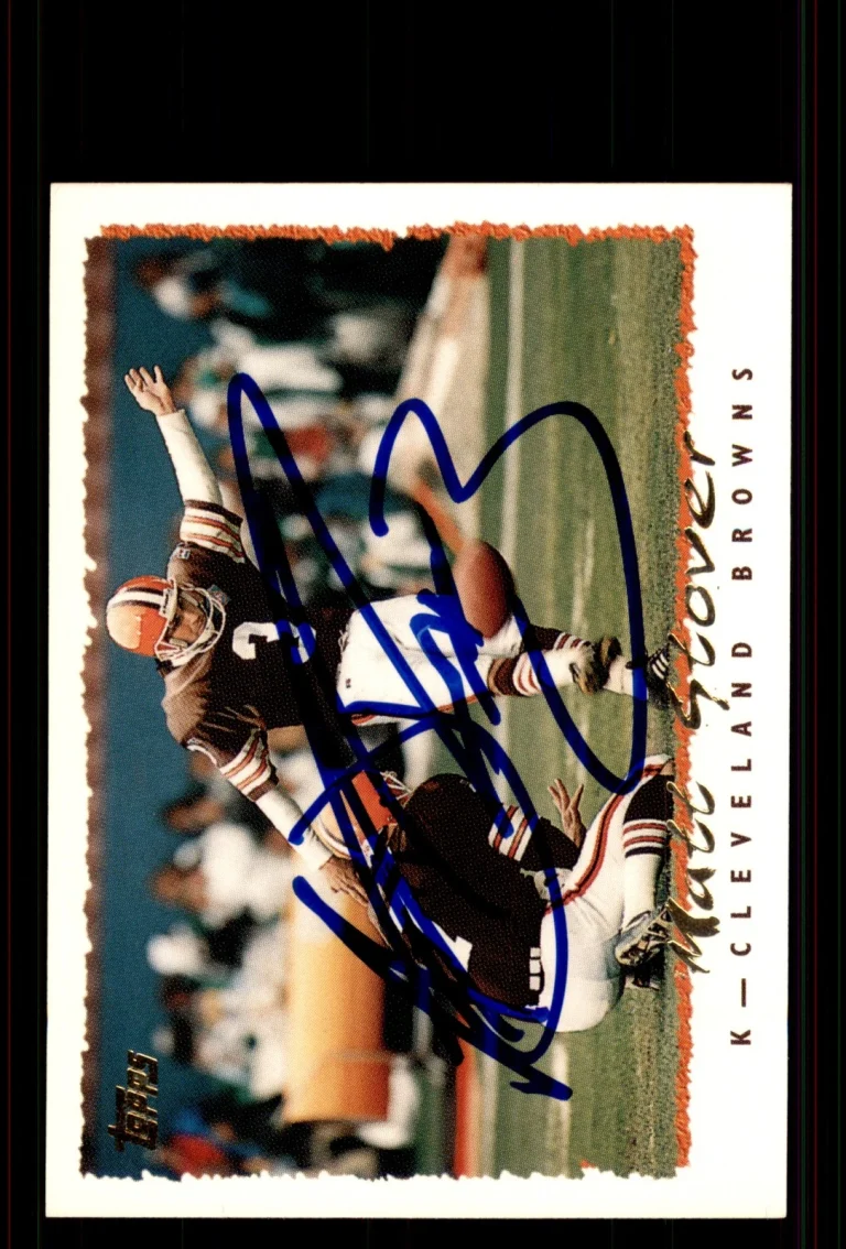 Signed Football Card Auto Matt Stover 1995 Topps #64 Cleveland Browns