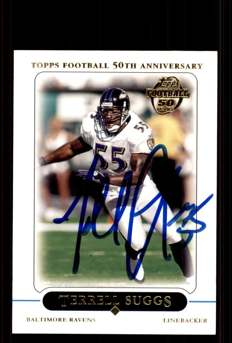 Signed Football Card Auto Terrell Suggs 2005 Topps #161 Baltimore Ravens