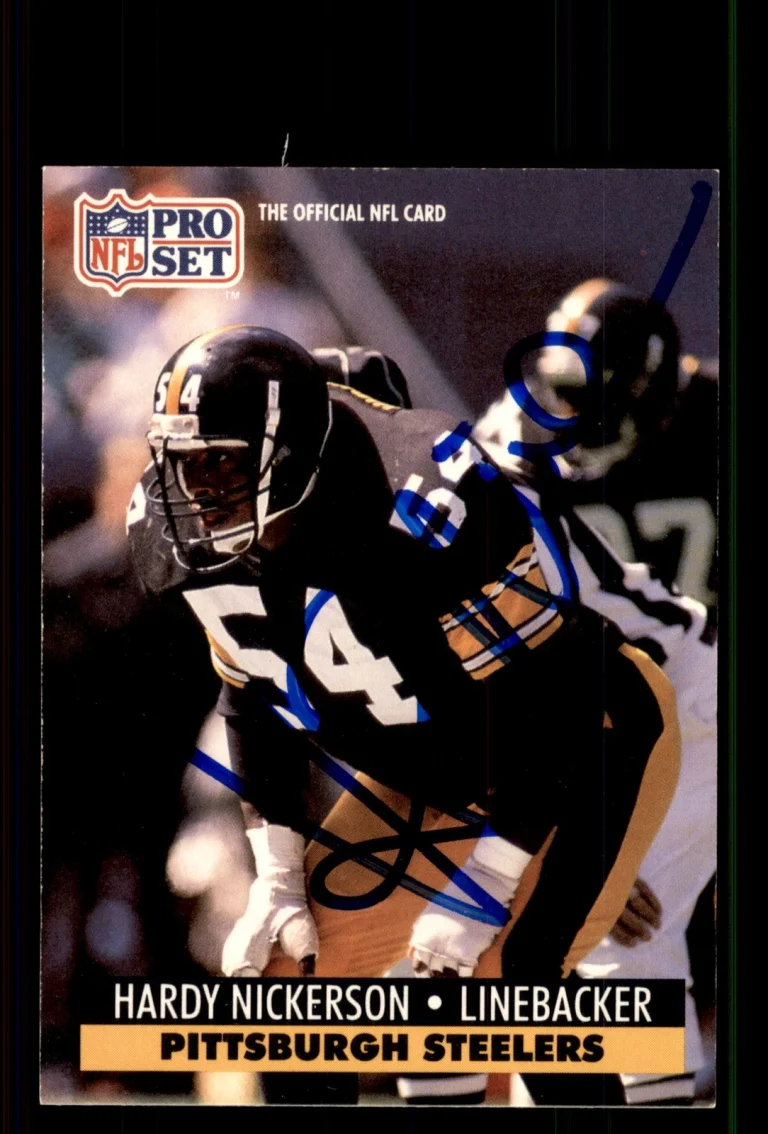 Signed Football Card Auto Hardy Nickerson 1991 Pro Set #636 Pittsburgh Steelers