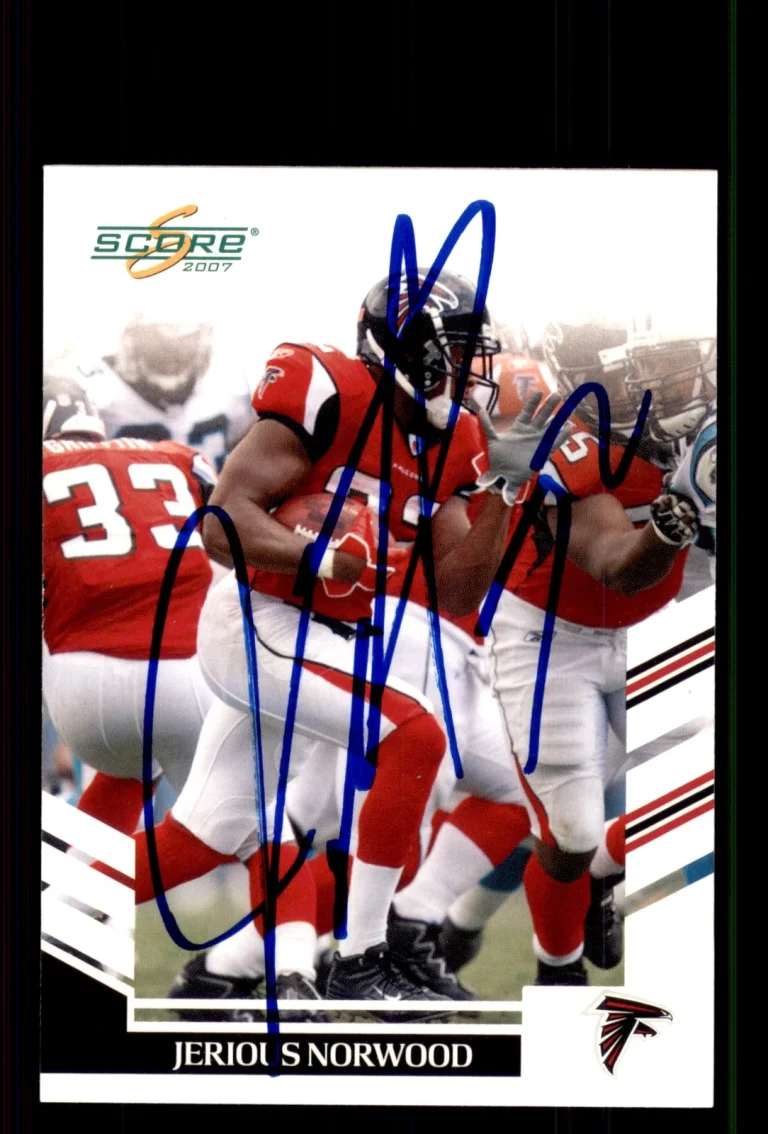 Signed Football Card Auto Jerious Norwood 2007 Score #78 Atlanta Falcons