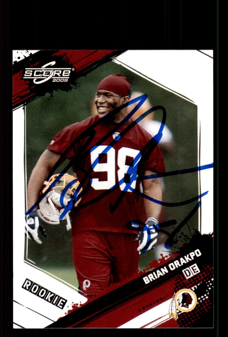Signed Football Card Auto Brian Orakpo 2009 Score #317 Washington Redskins