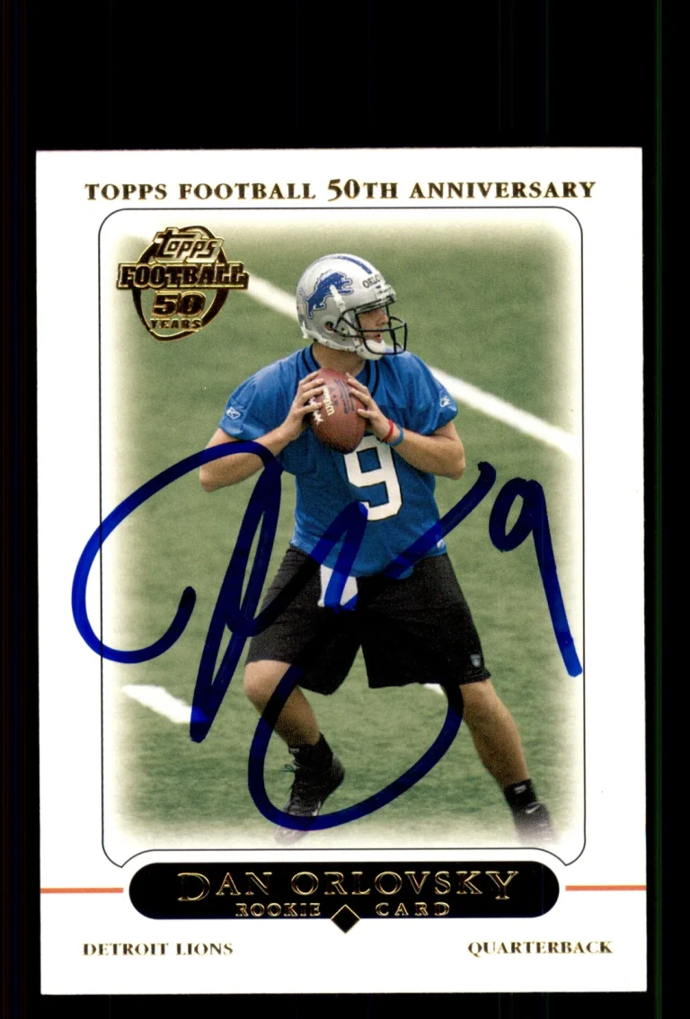 Signed Football Card Auto Dan Orlovsky 2005 Topps #395 Detroit Lions