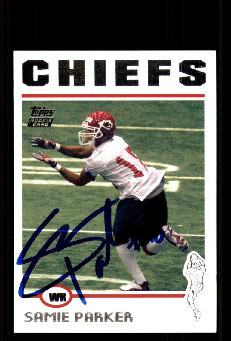 Signed Football Card Auto Samie Parker 2004 Topps #378 Kansas City Chiefs
