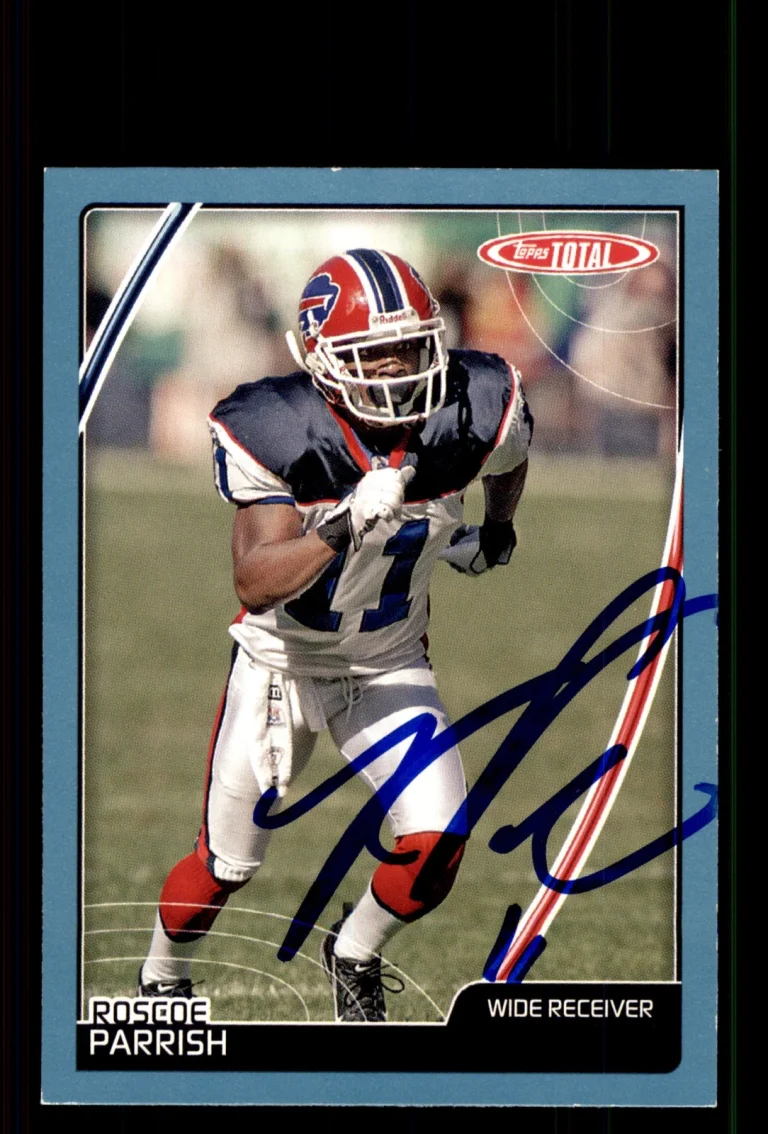 Signed Football Card Auto Roscoe Parrish 2007 Topps Total #187 Buffalo Bills