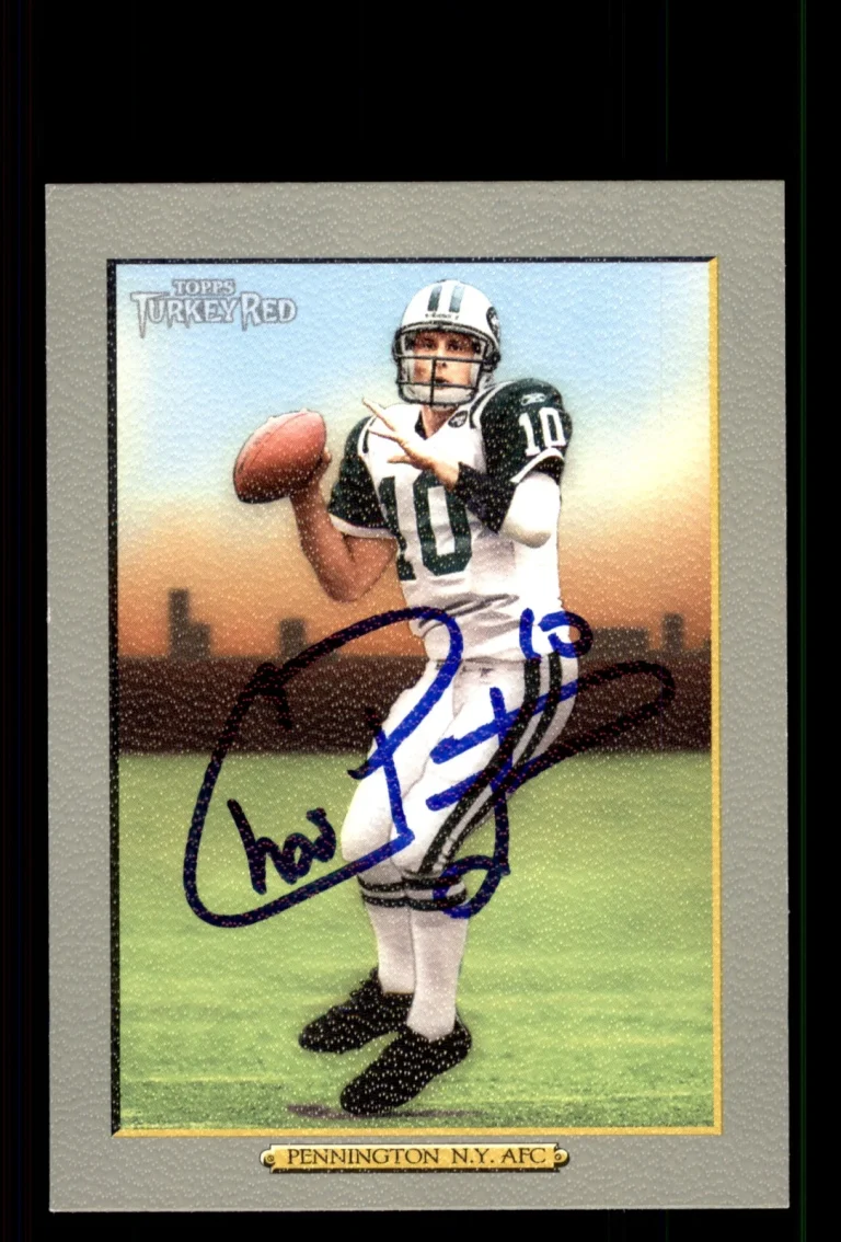 Signed Football Card Auto Chad Pennington 2005 Topps Turkey Red #60 Jets