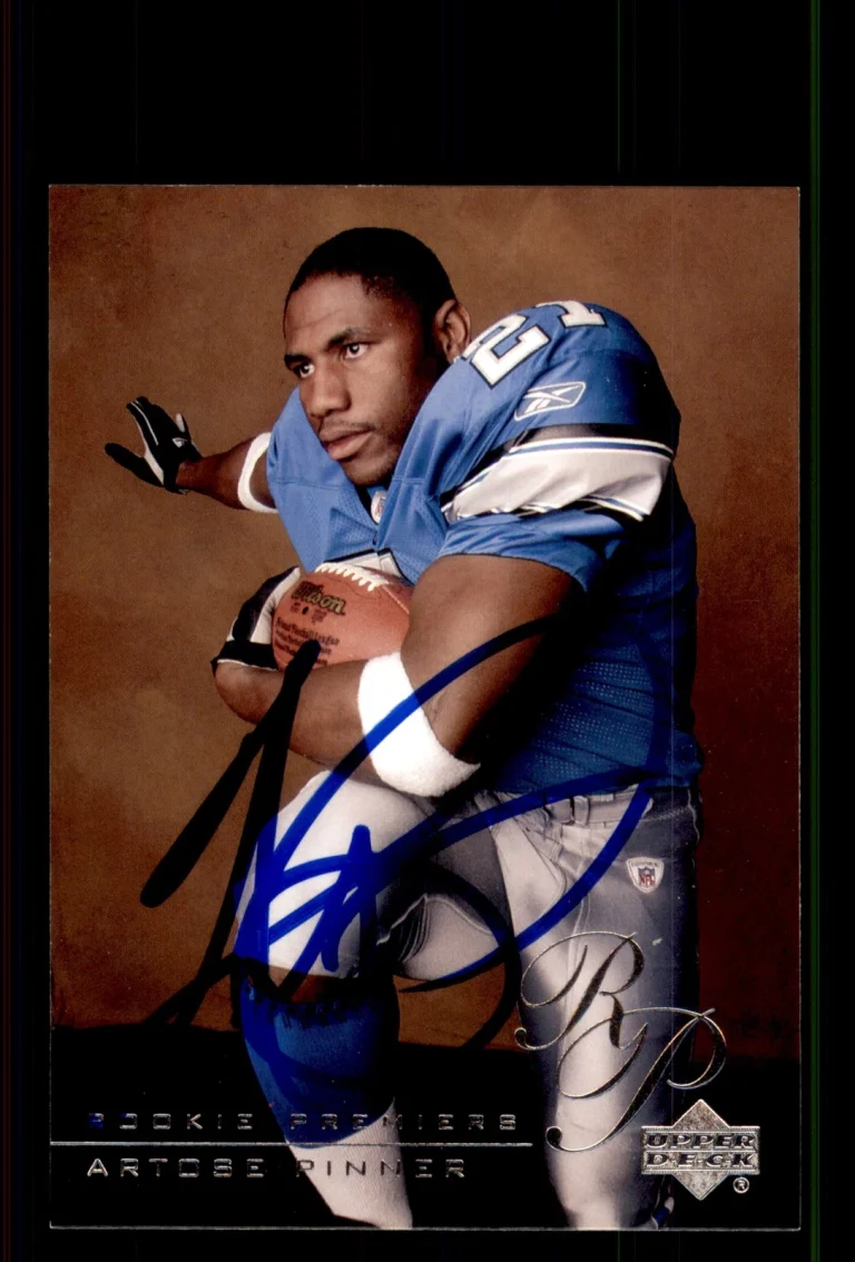 Signed Football Card Auto Artose Pinner 2003 Upper Deck #RP-15 Detroit Lions