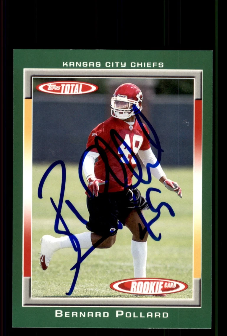 Signed Football Card Auto Bernard Pollard 2006 Topps Total #527 KC Chiefs