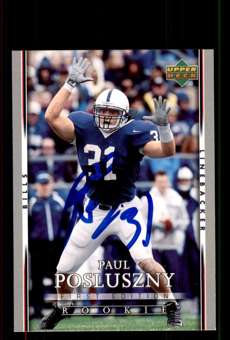 Signed Football Card Auto Paul Posluszny 2007 Upper Deck First Edition #117