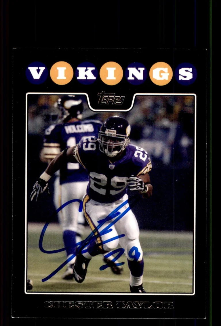 Signed Football Card Auto Chester Taylor 2008 Topps Minnesota Vikings #1