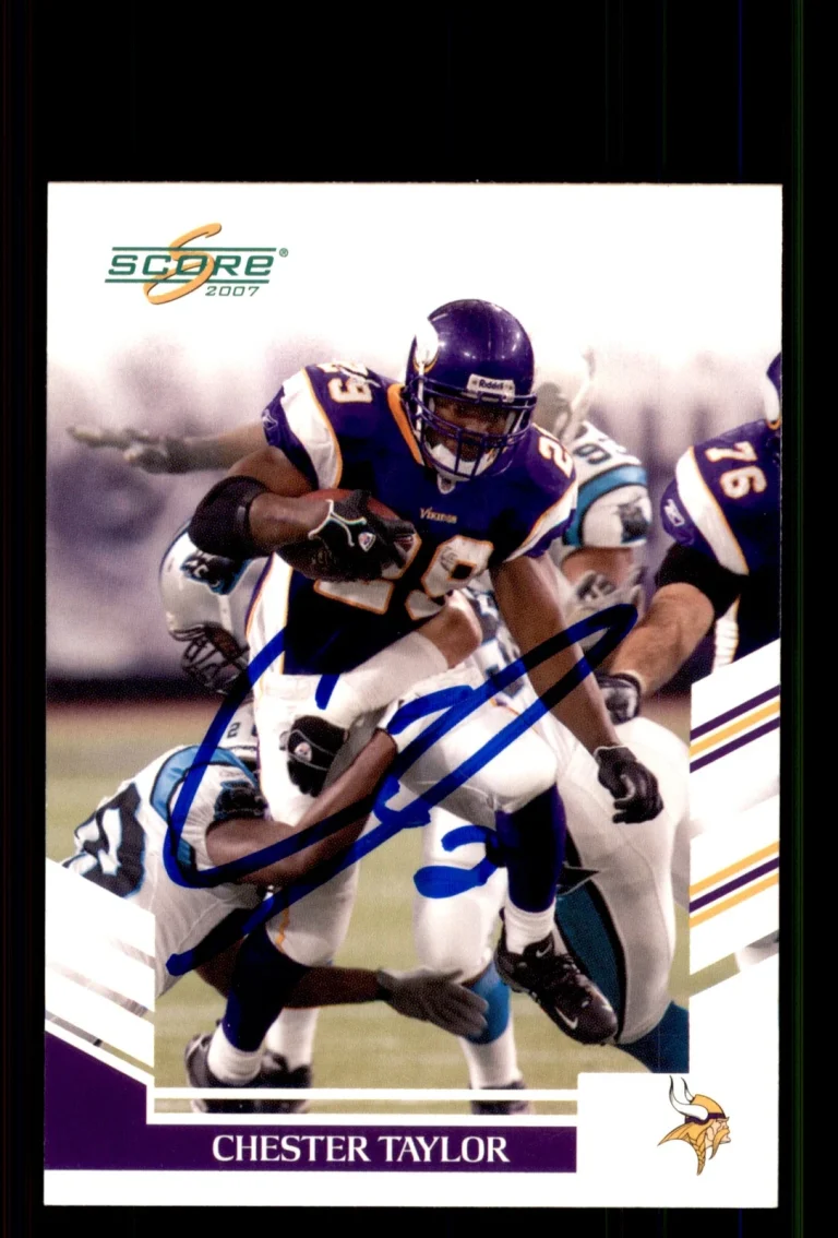 Signed Football Card Auto Chester Taylor 2007 Score #63 Minnesota Vikings