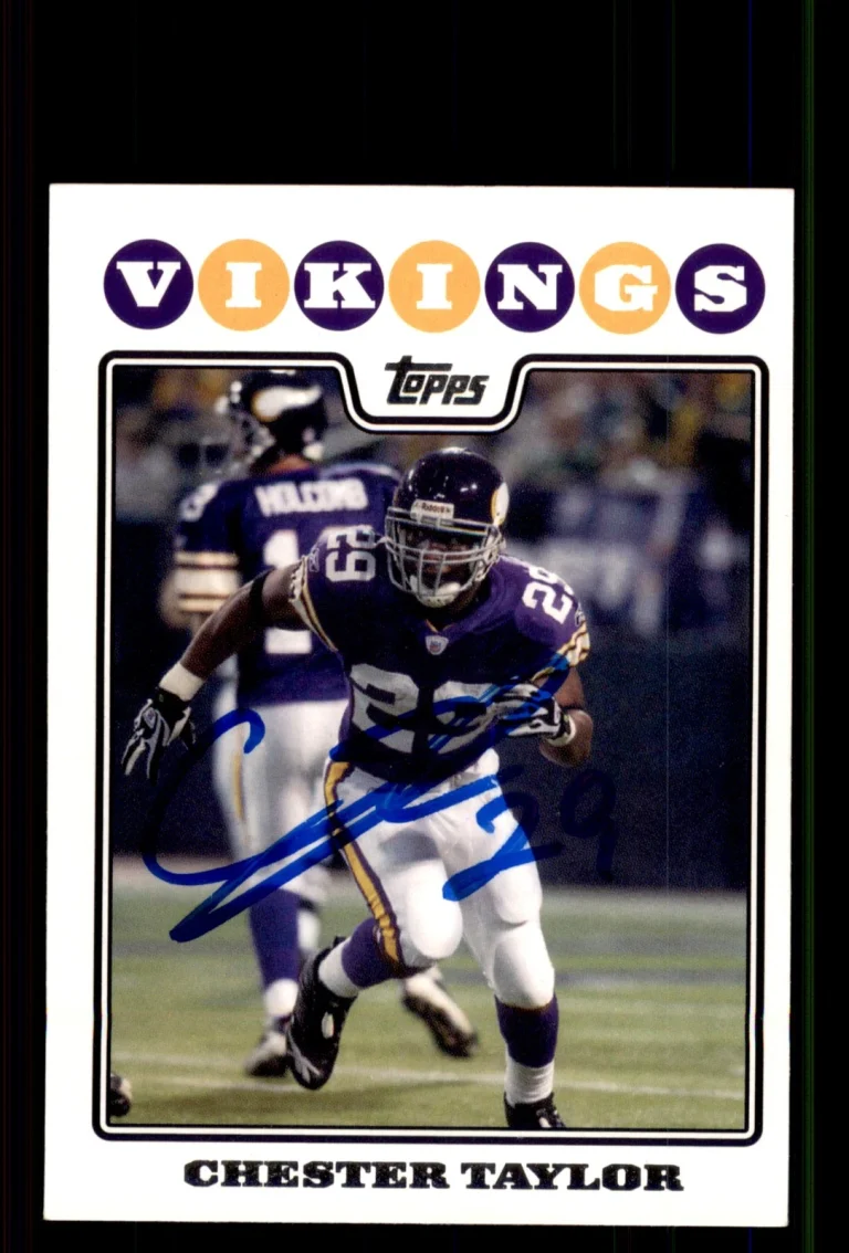 Signed Football Card Auto Chester Taylor 2008 Topps #90 Minnesota Vikings
