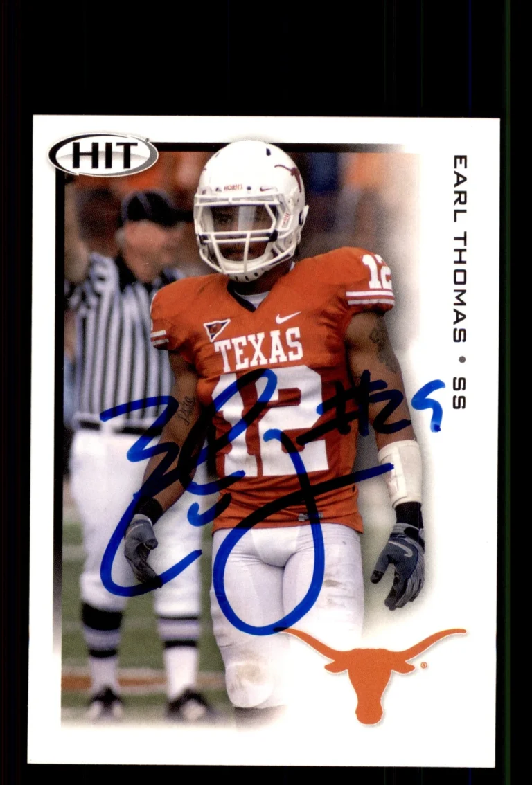 Signed Football Card Auto Earl Thomas 2010 SAGE HIT #60 Texas Longhorns