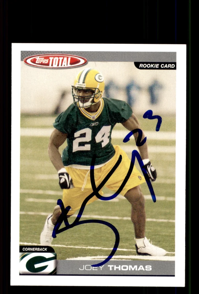 Signed Football Card Auto Joey Thomas 2004 Topps Total #391 Green Bay Packers