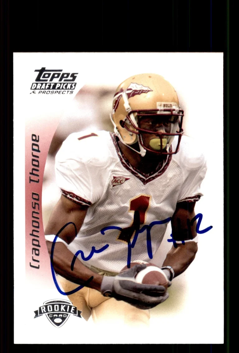 Signed Football Card Auto Craphonso Thorpe 2005 Topps Draft #127 Florida State