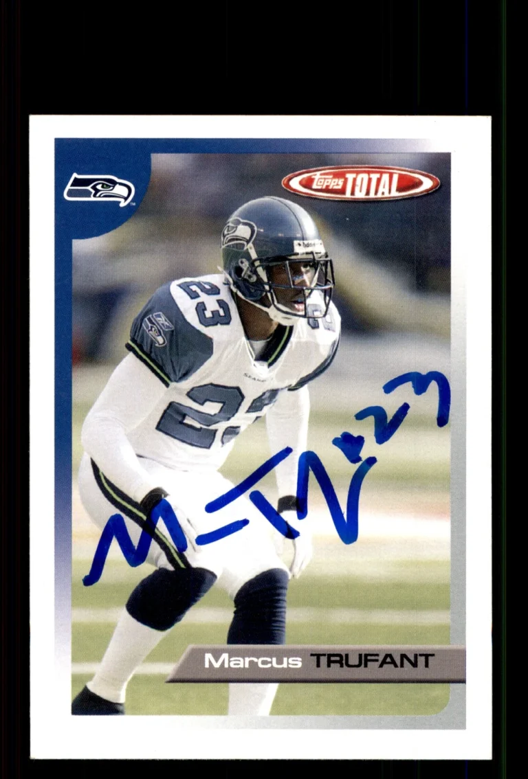 Signed Football Card Auto Marcus Trufant 2005 Topps Total #173 Seattle Seahawks