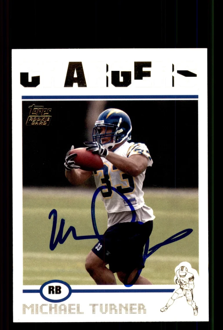 Signed Football Card Auto Michael Turner 2004 Topps #348 San Diego Chargers