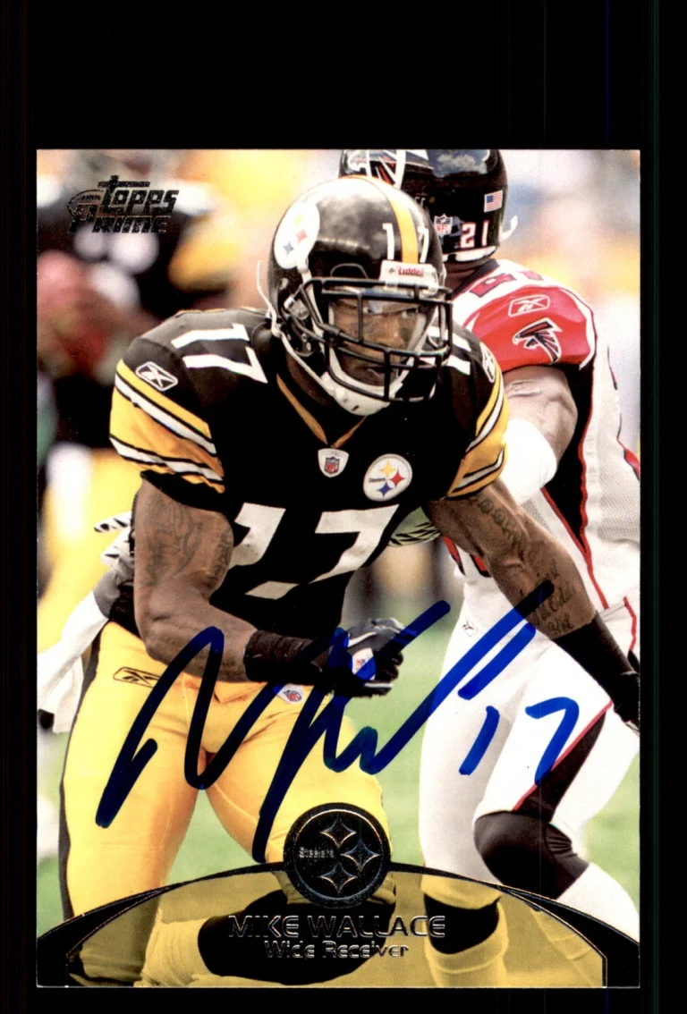 Signed Football Card Auto Mike Wallace 2011 Topps Prime #125 Pittsburgh Steelers