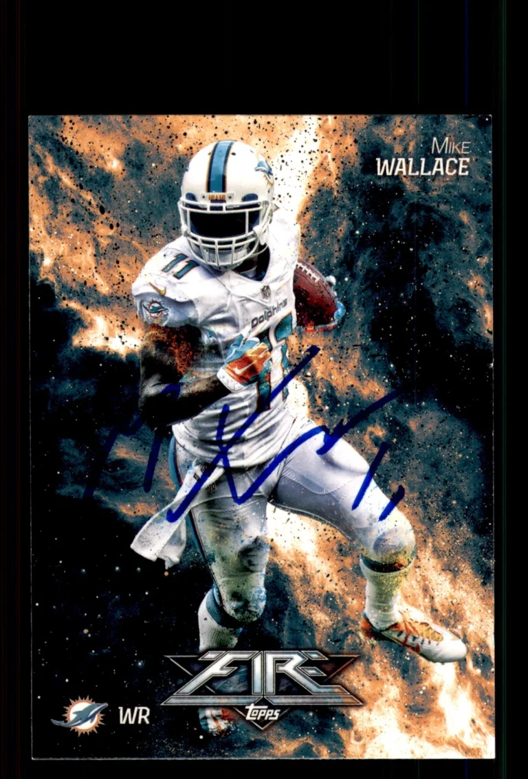 Signed Football Card Auto Mike Wallace 2014 Topps Fire #3 Miami Dolphins