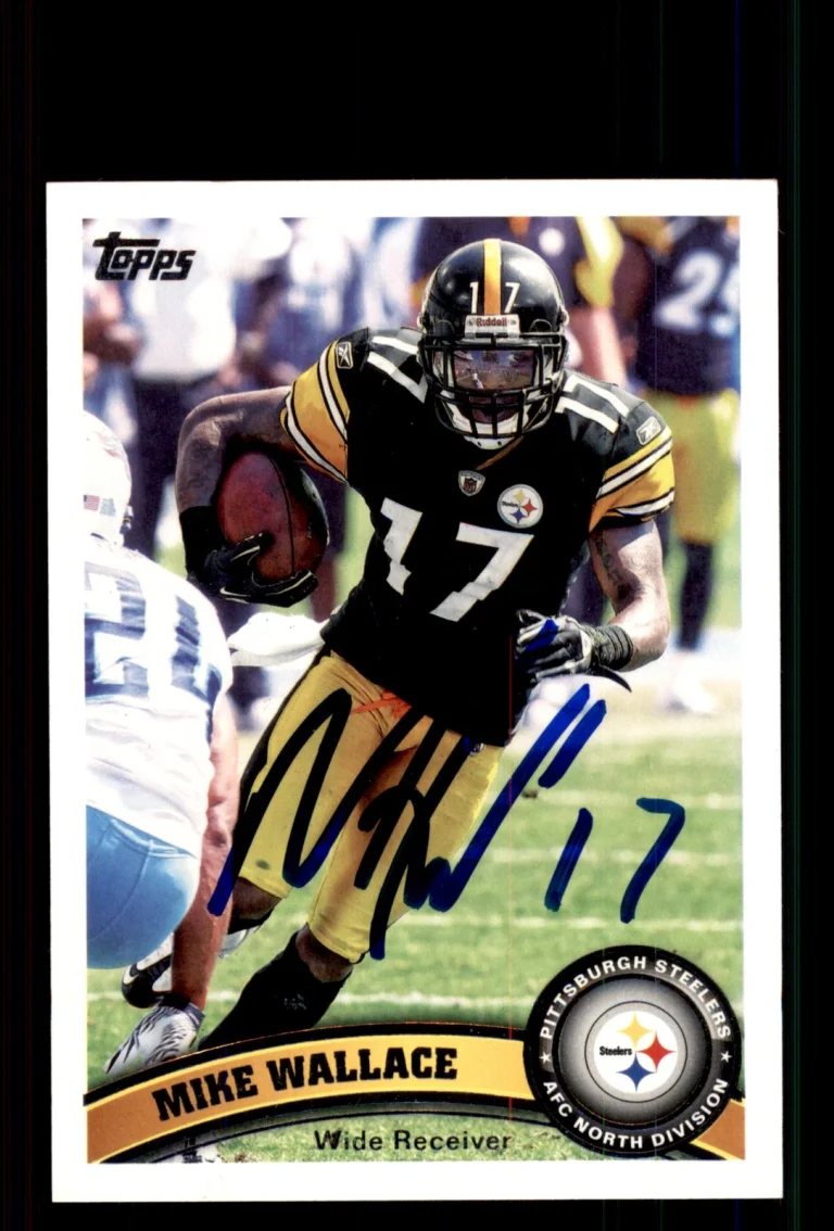 Signed Football Card Auto Mike Wallace 2011 Topps #436 Pittsburgh Steelers