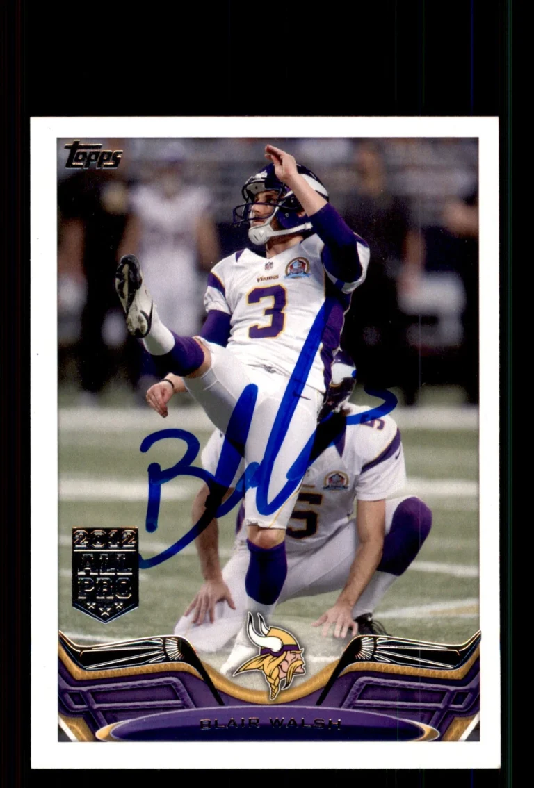 Signed Football Card Auto Blair Walsh 2013 Topps #298 Minnesota Vikings