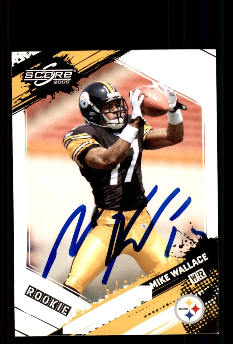 Signed Football Card Auto Mike Wallace 2009 Score #375 Pittsburgh Steelers