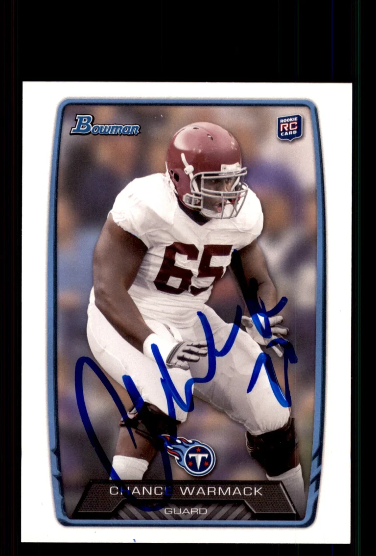 Signed Football Card Auto Chance Warmack 2013 Bowman #169 Tennessee Titans