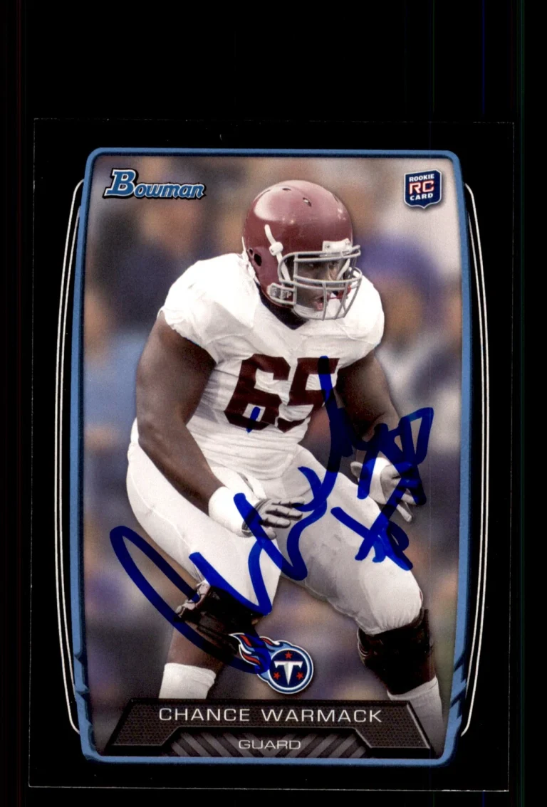 Signed Football Card Auto Chance Warmack 2013 Bowman #169 Tennessee Titans