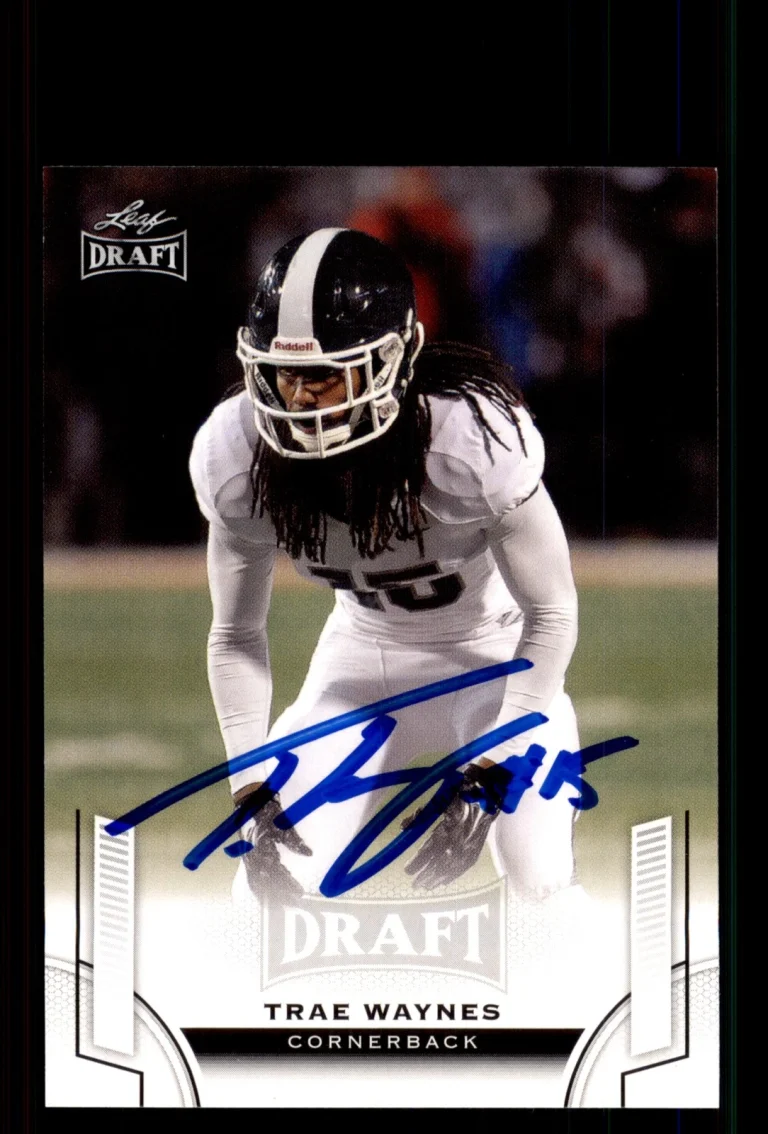 Signed Football Card Auto Trae Waynes 2015 Leaf Draft #57 Michigan State