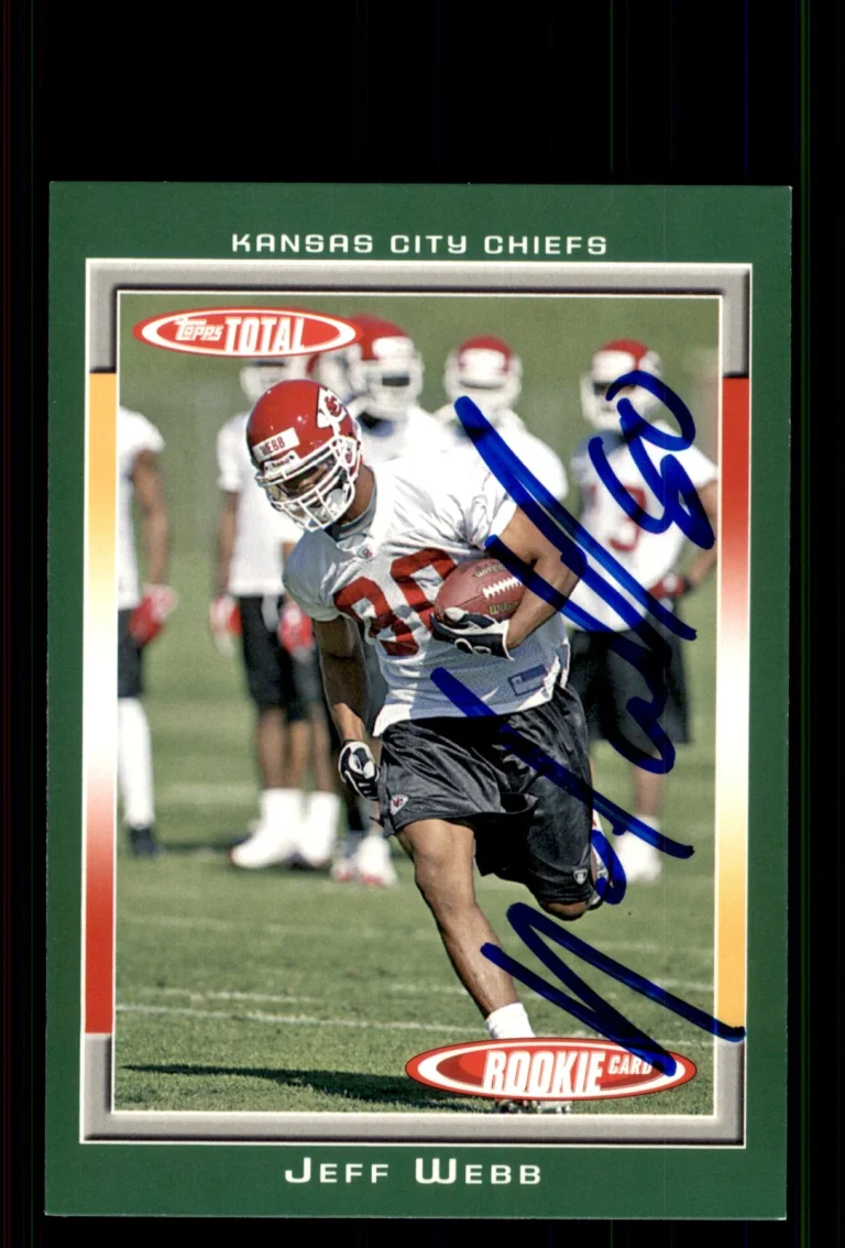 Signed Football Card Auto Jeff Webb 2006 Topps Total #541 Kansas City Chiefs