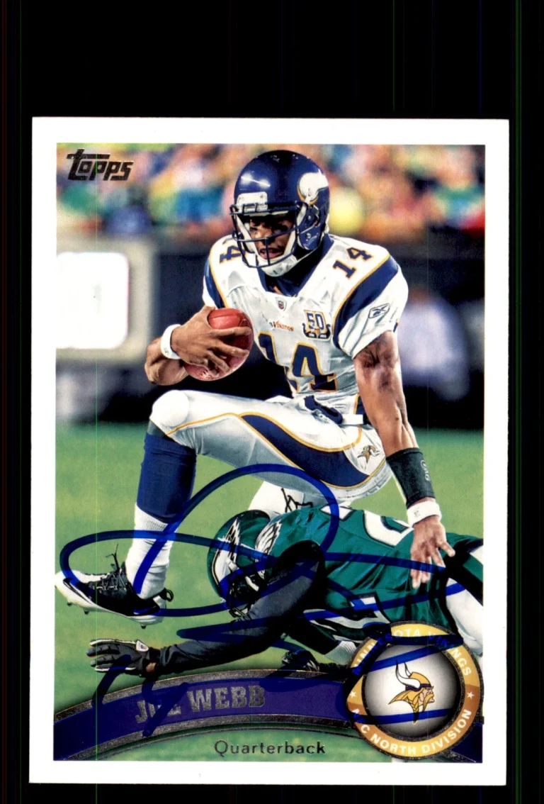 Signed Football Card Auto Joe Webb 2011 Topps #398 Minnesota Vikings